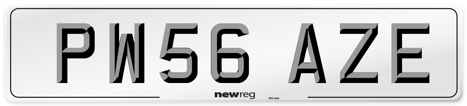 PW56 AZE Number Plate from New Reg